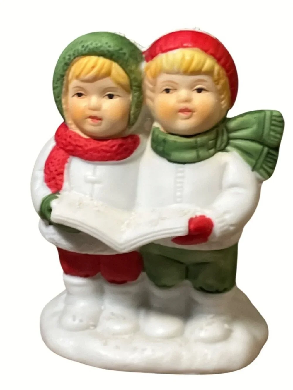 Vintage Ceramic Christmas Carolers Figurine Candle Holder Holiday Decor